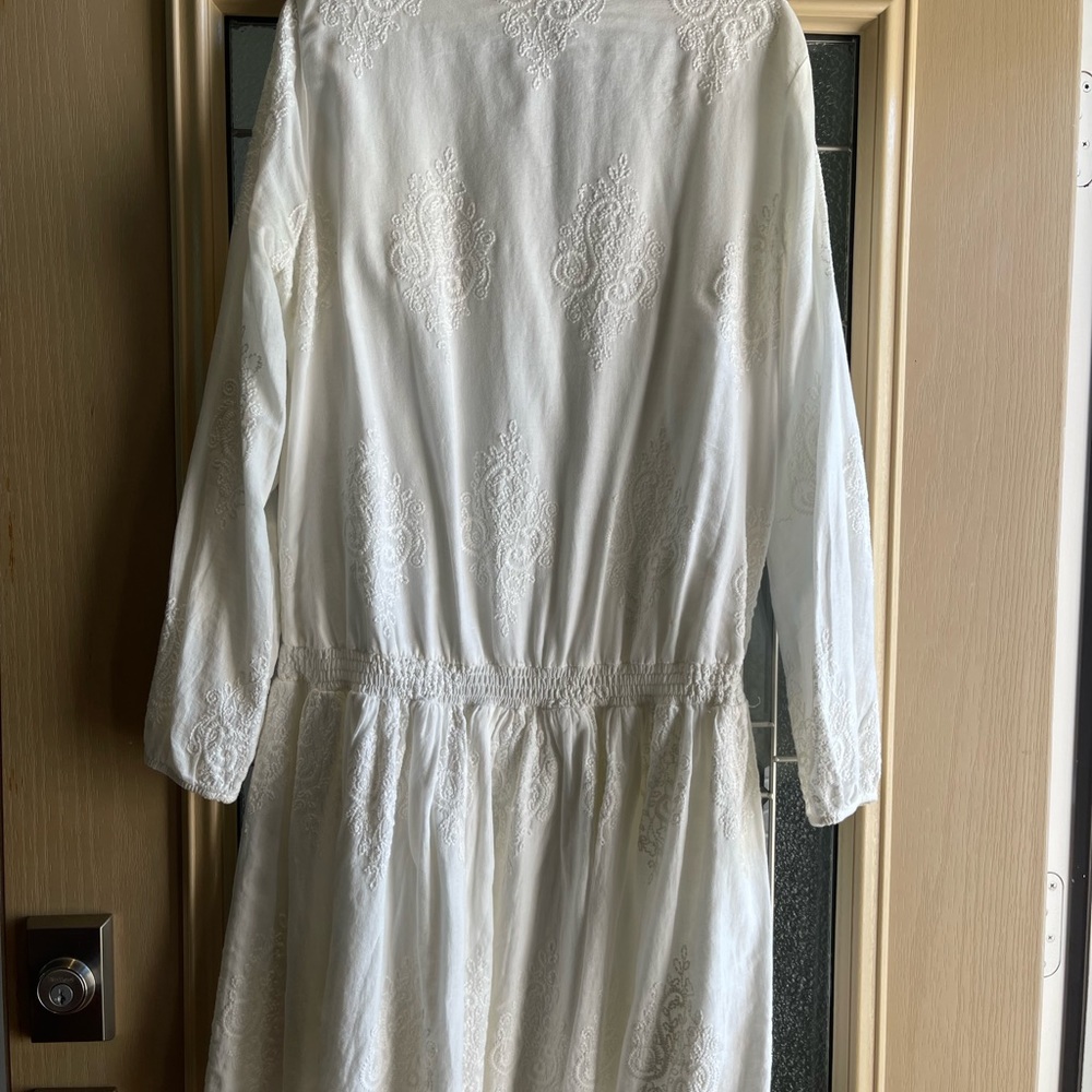 Dress- white summer dress. Cute as a dress and to wear over leggings
